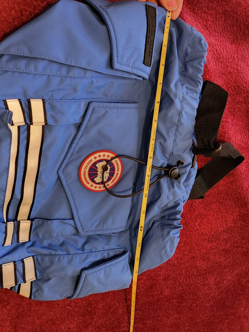 Canada Goose Light Blue Nylon Backpack with Red Logo Patch - Picture 11 of 13